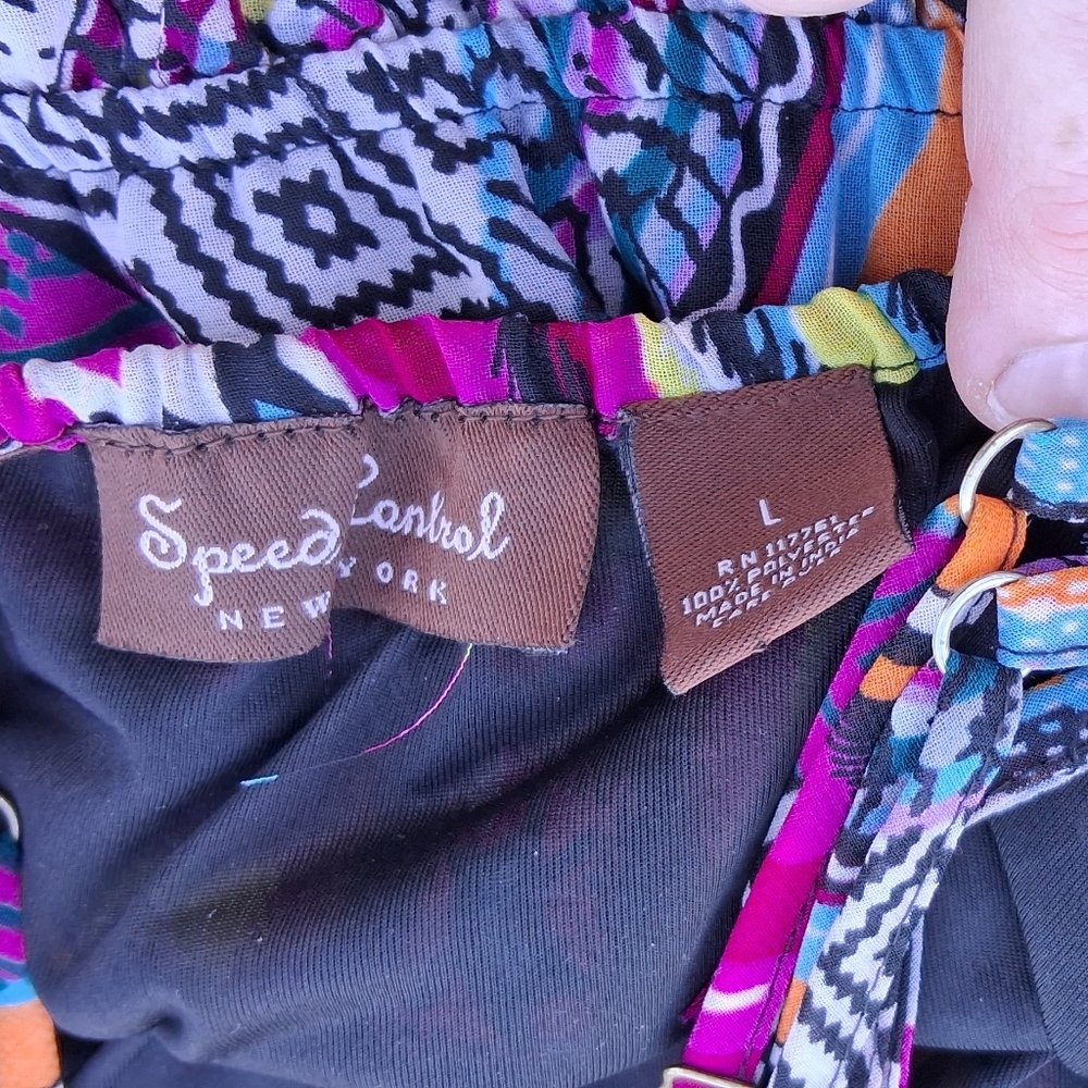 Speed Control Multicolor Geometric Mini Dress - Picture 5 of 6
